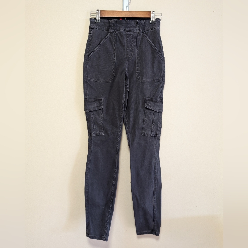 SPANX Stretch Cargo Pants black Utility Slim Leg Women’s Small - Picture 2 of 7